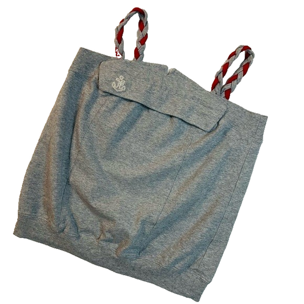 Roberta di Camerino Girls Grey Anchor Logo Bag Rope Straps Made in Italy 10-12